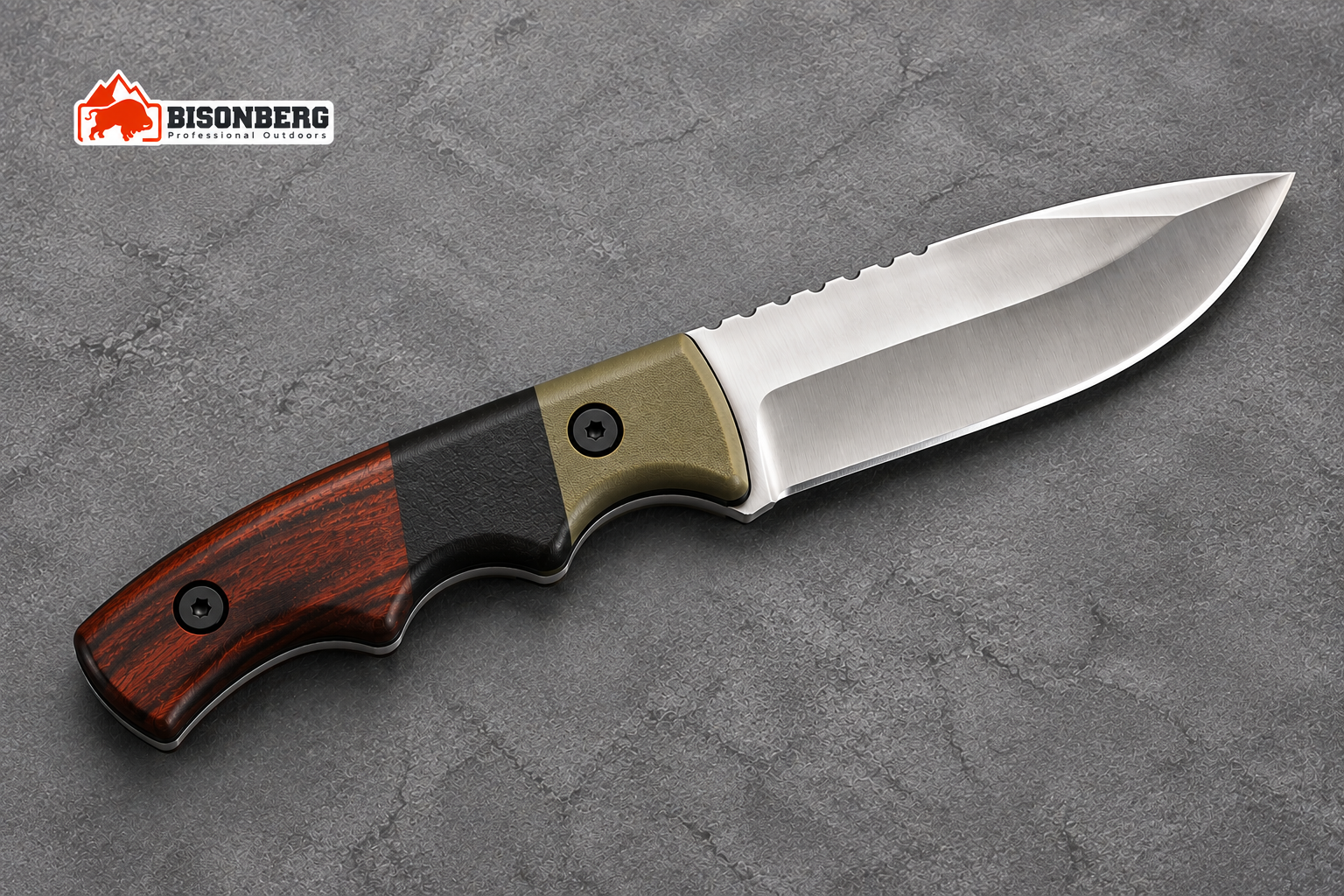 BISONBERG| PROFESSIONALTACTICAL FIXED BLADE With Sheath, OUTDOOR & CAMPING KNIFE