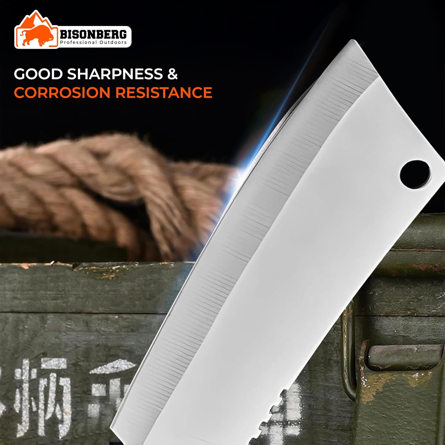BISONBERG Kitchen Knife/Meat Knife for Kitchen Home & Outdoor Cooking Use Ideal for Portable, Travel - Silver image 5