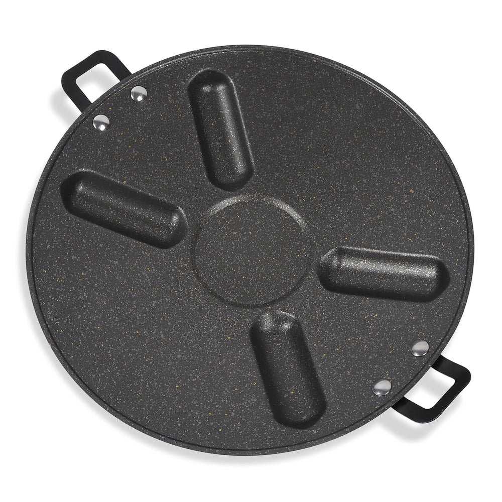 Non-Stick BBQ Grill Plate for Roasting, Cooking - Portable Stovetop, Indoor Outdoor Garden Camping, DIY Korean Barbecue Grill Pan Black image 0
