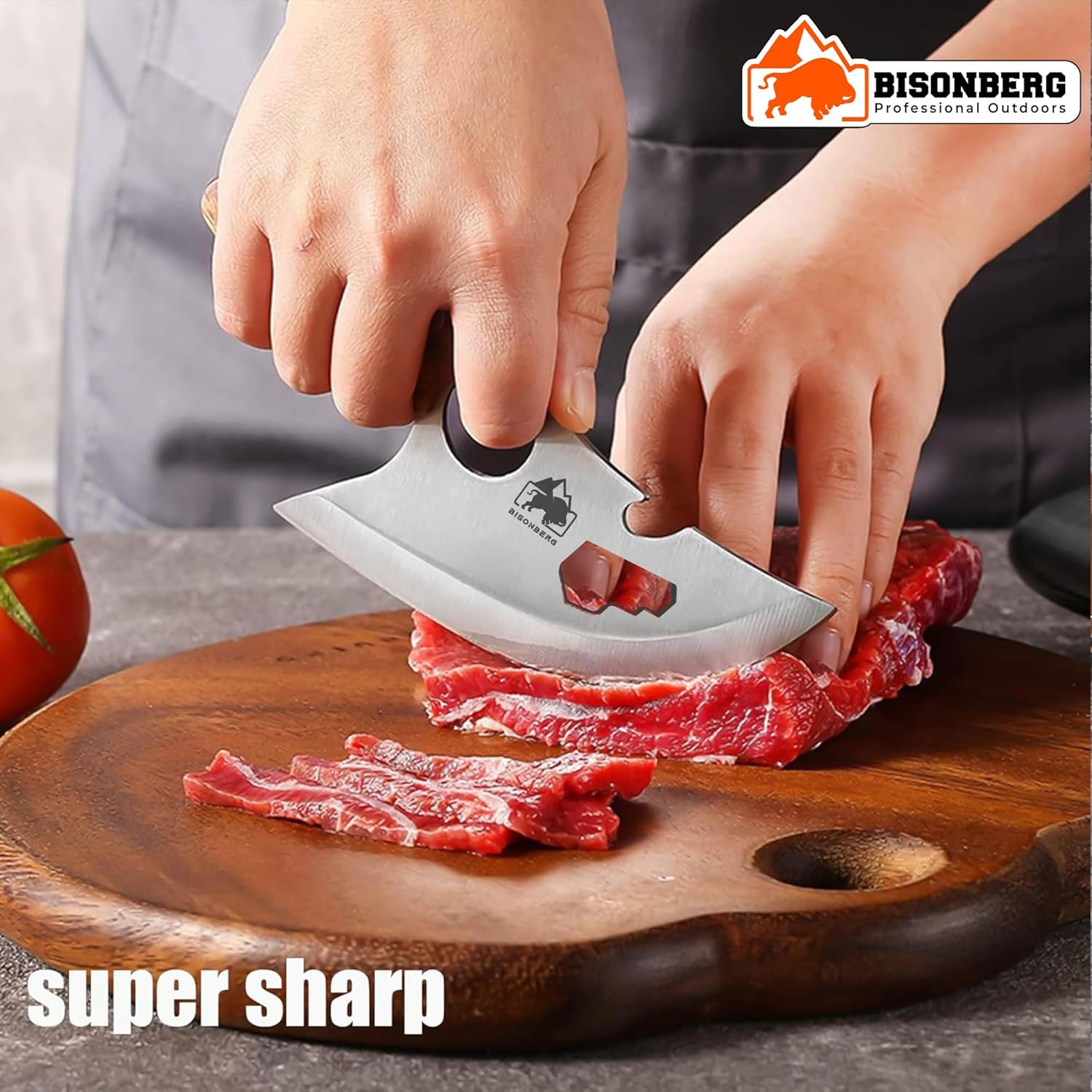 Kitchen Utility Knife, Wooden Handle, Professional Fruit and Vegetable Cutter, Portable image 4