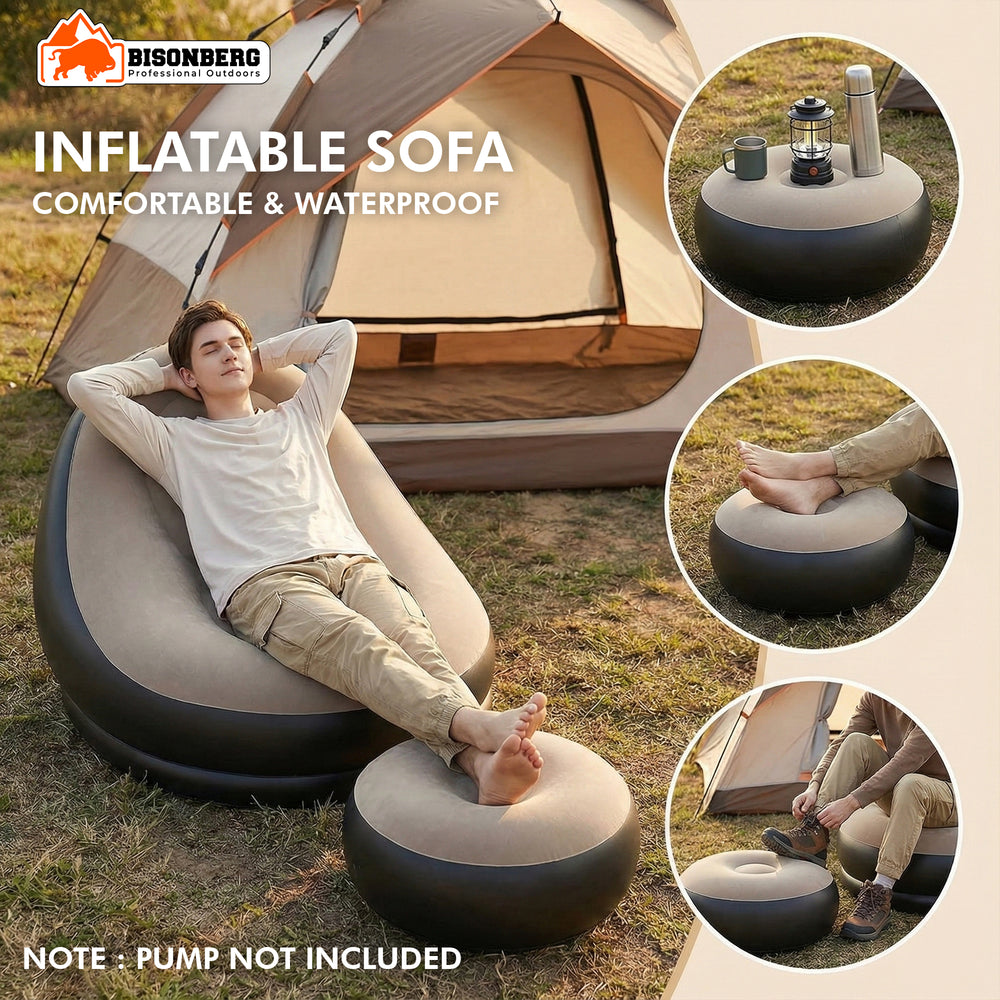 Inflatable Lounge Chair with Ottoman – Comfortable Portable Air Sofa image 4
