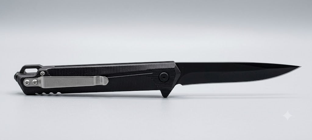 BISONBERG Tactical Folding Knife – Premium Black Outdoor Utility Knife
