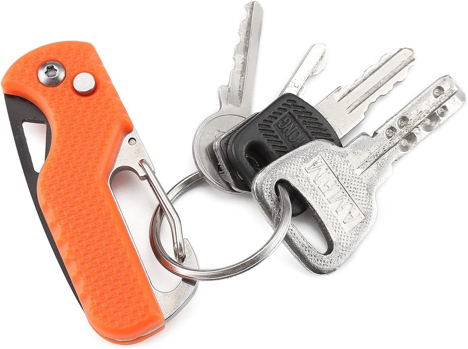 BISONBERG 2 Pack Mini Folding Keychain Knife with Box - Portable Rescue Knife, Orange and Black, 4.3 Inch image 5
