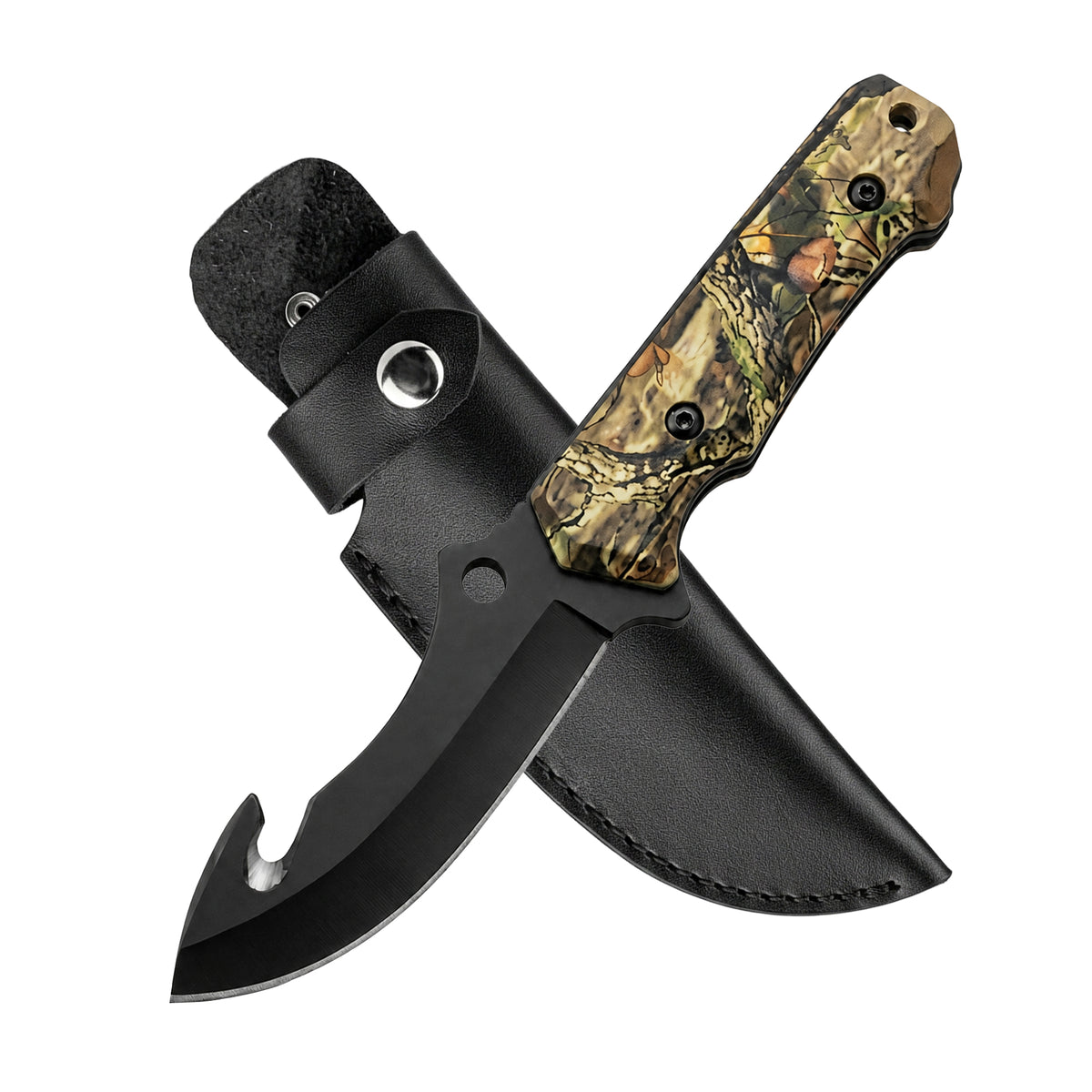 Bisonberg Tactical Fixed Blade Hunting Knife with Sheath | Outdoor Camping & Survival Knife