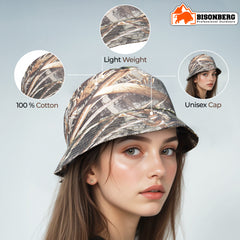 Bisonberg Earthtone Camo Bucket Hat Nature-Inspired Street Style with a Rugged Edge image 1