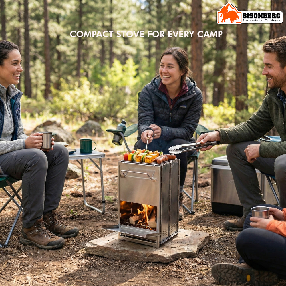 Stainless Steel Portable Camping Stove – Foldable Wood Burning Outdoor Cooker image 4