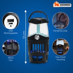 BisonBerg 3-in-1 Mosquito Killer Lamp with Bluetooth Speaker & LED Lantern – Indoor & Outdoor Bug Zapper with UV Light Trap image 2