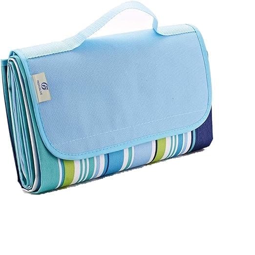 Outdoor Foldable Beach Picnic Mat/Camping mat Polyester, Waterproof & Sand Proof - 5X6.5 Feet Floral Blue (2 Person) image 0