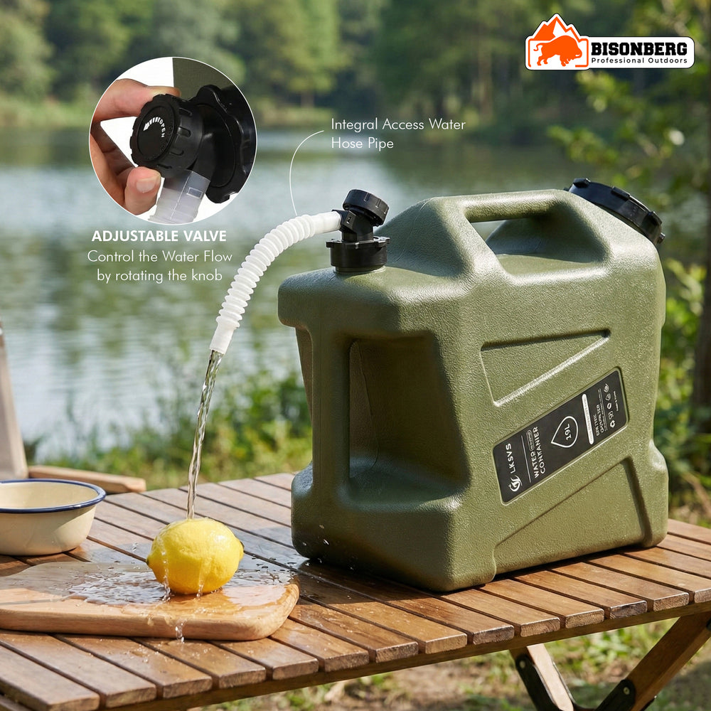 12L Portable Water Container with Spout & Dual Handles – Heavy-Duty Outdoor Water Can (Green) image 3