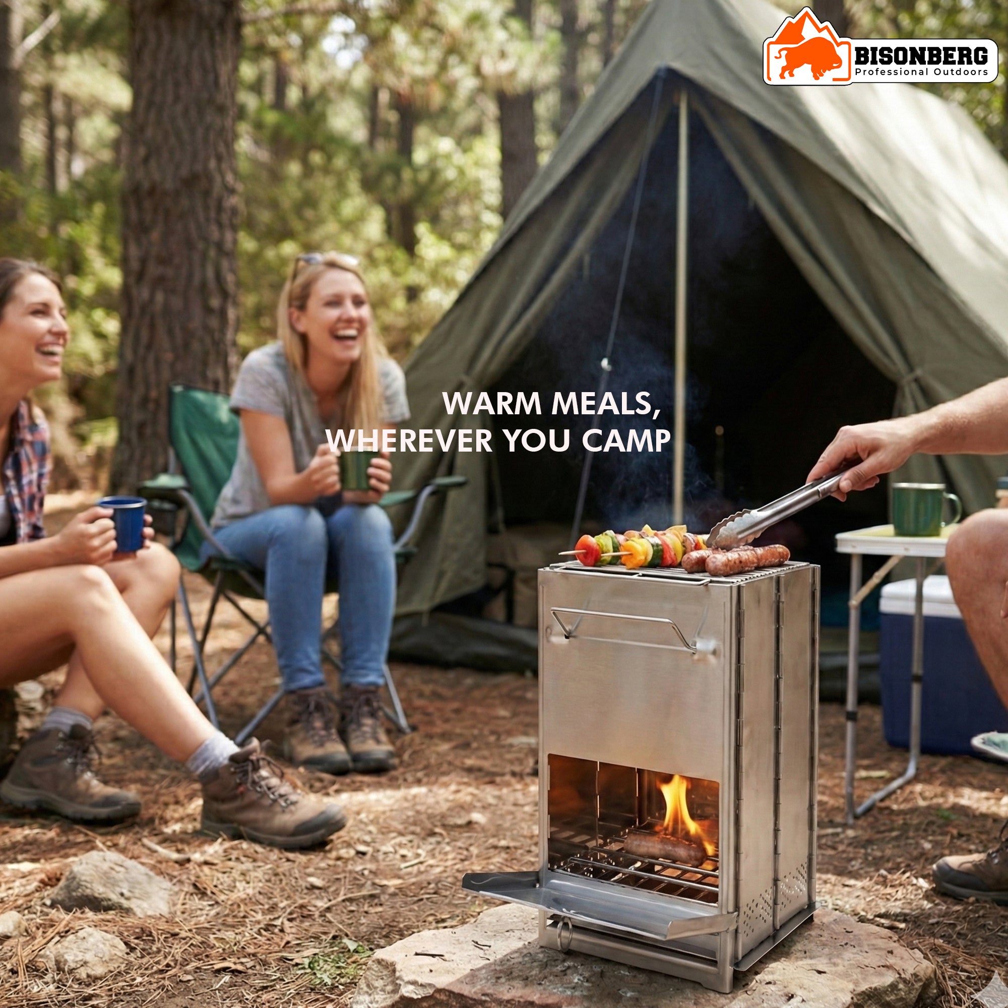 Stainless Steel Portable Camping Stove – Foldable Wood Burning Outdoor Cooker image 6