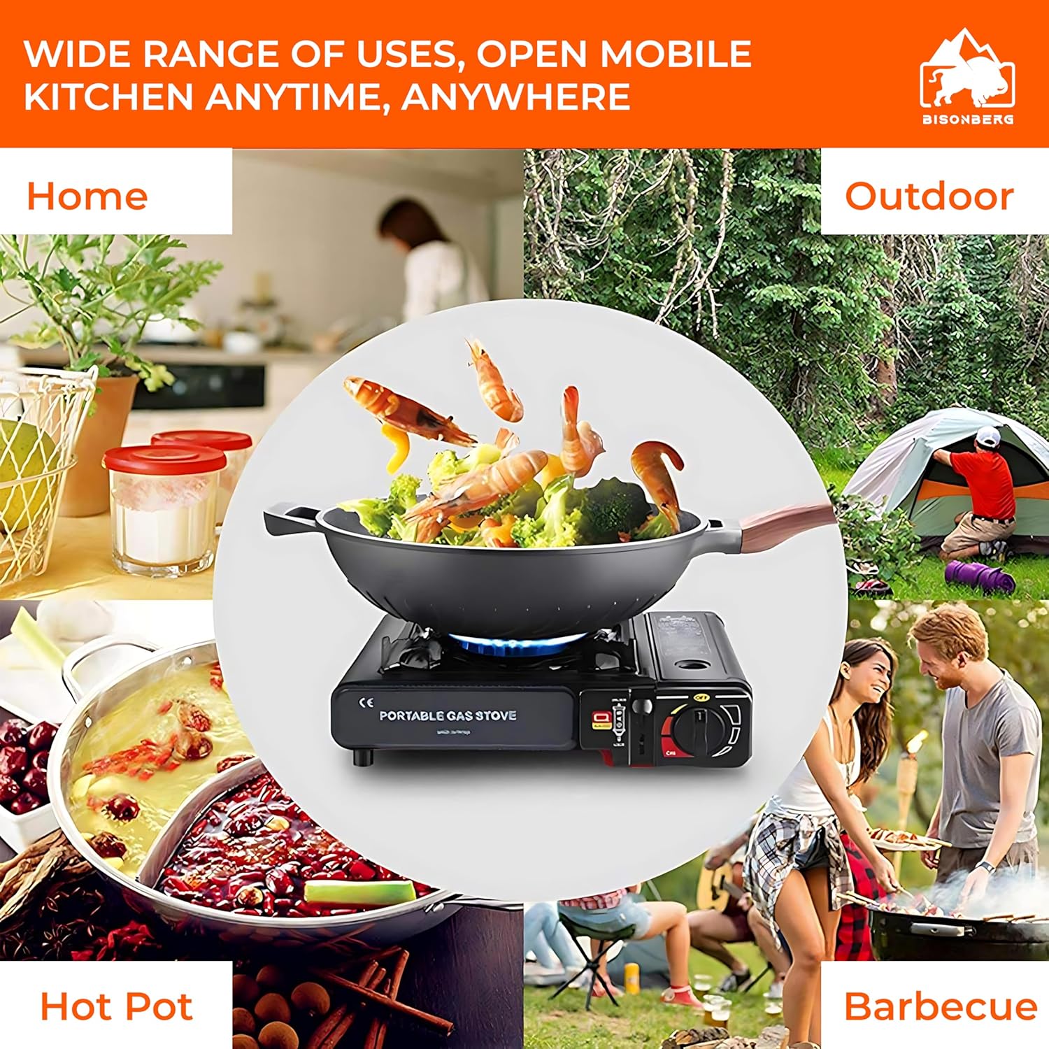 Stainless-Steel Mini Portable Camping Stove 2900W image 4