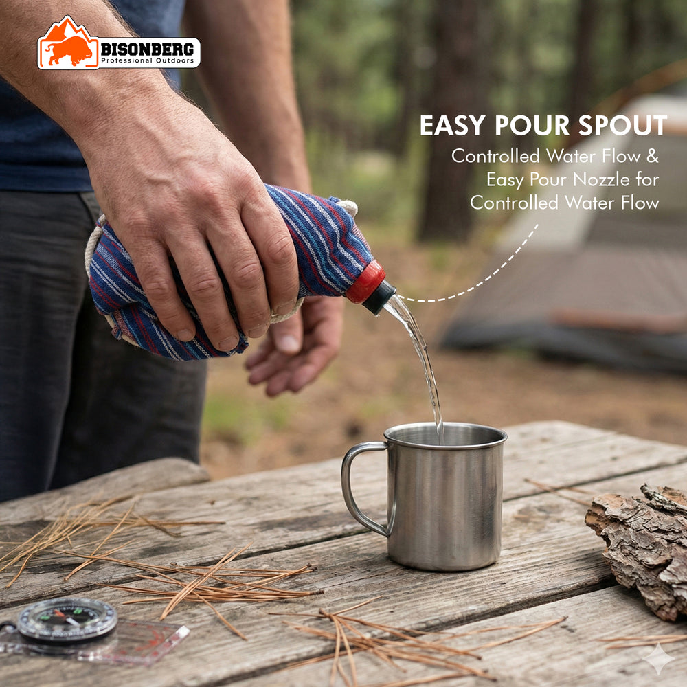 Traditional Canvas Water Bottle – Portable Outdoor Camping Canteen image 4