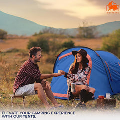 Polyester Camping Tent 2 Person Ultralight Easy Set Up and Carry Family Backpacking for Camping, Hiking, Outdoor Festivals, Car Trip, Blue,Red image 2