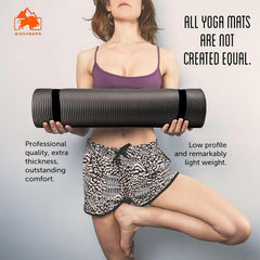 BISONBERG Yoga Mats For Women yoga mat for men Exercise mat for home workout yoga mat for women gym Non-Slip Mat for Men & Women Fitness - 15 mm Black 1 Piece image 3