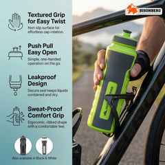 Premium White Sports Water Bottle | Leakproof Squeeze Bottle | BPA-Free Gym & Cycling Hydration Bottle with Anti-Slip Grip image 2