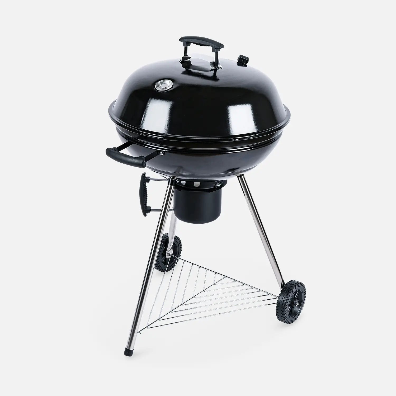 Portable Charcoal BBQ Grill with Lid & Wheels – Outdoor Kettle Barbecue image 1