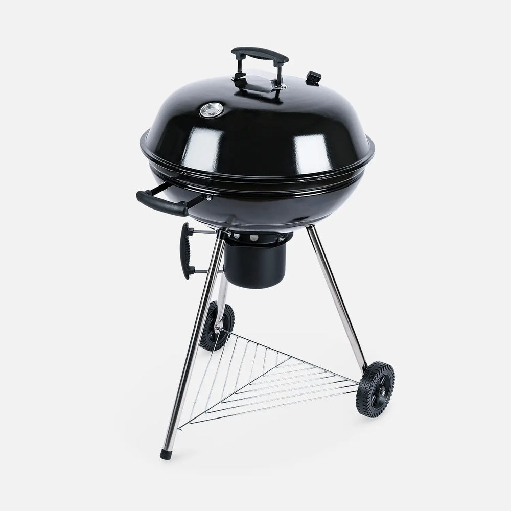 Portable Charcoal BBQ Grill with Lid & Wheels – Outdoor Kettle Barbecue image 1