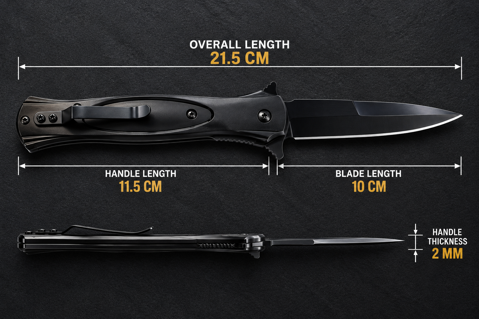 BISONBERG| Premium  Multi-functional Rescue  Black Pocket Folding Knife & Outdoor and Camping
