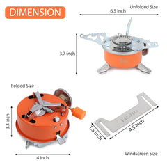 Camping Gas Stove Lightweight Folding Furnace Outdoor Metal Camping Stove For Picnic Cooking Gas Burners Folding Stove With Storage Bag - Stainless Steel A5 image 1