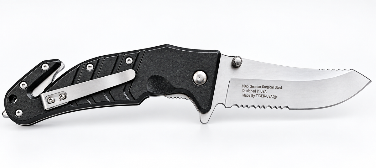 BISONBERG|Premium Rescue Folding  Pocket knife for camping,hiking, and outdoor Camping