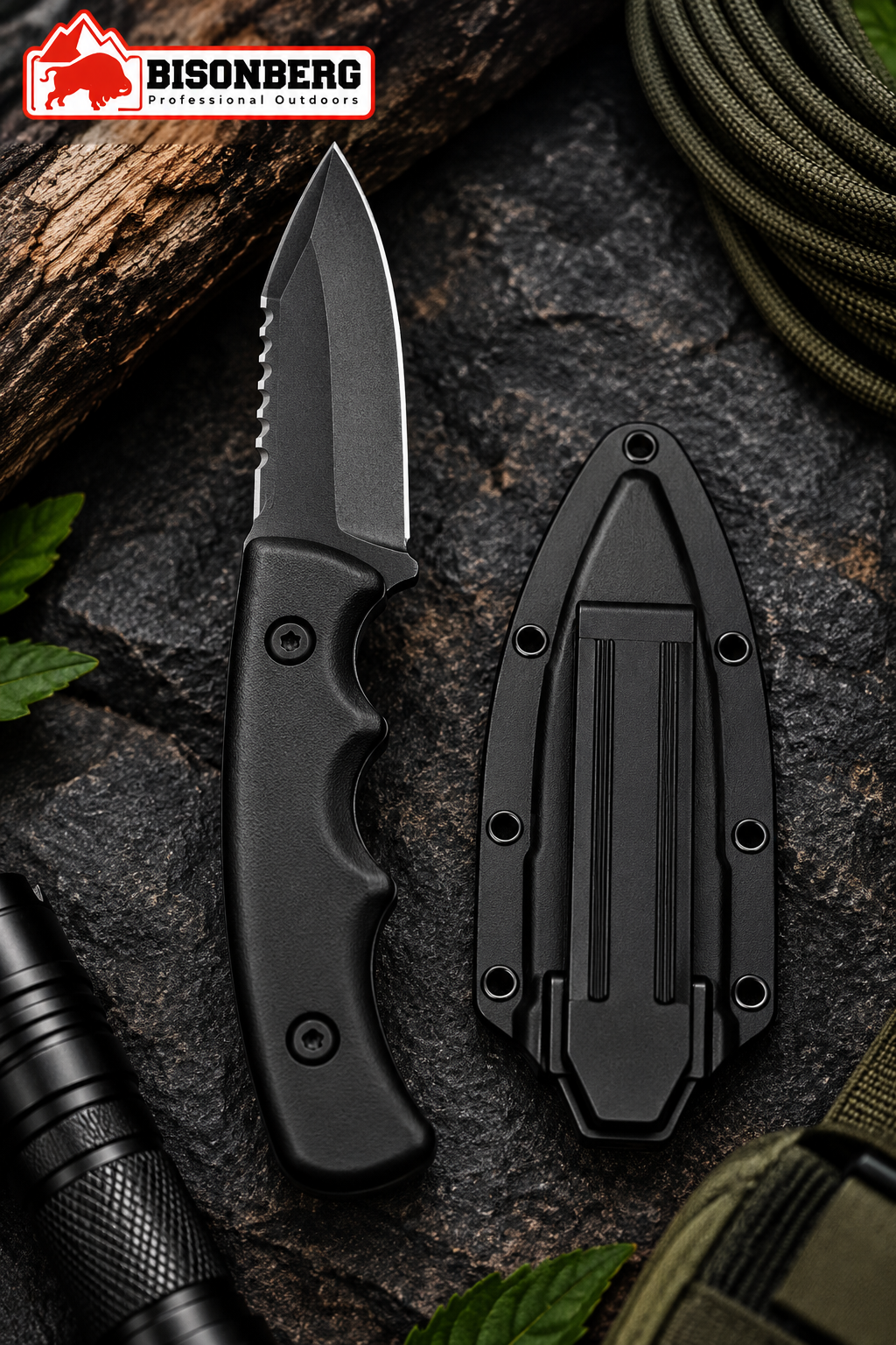 BISONBERG| PROFESSIONALTACTICAL FIXED BLADE, OUTDOOR & CAMPING KNIFE