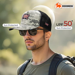 Bisonberg Digital Camo Union Jack Trucker Cap Military-Inspired Style with Patriotic Edge image 2