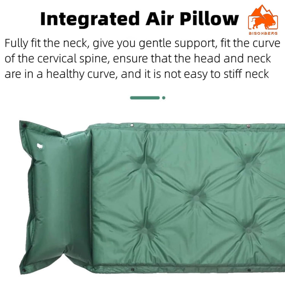 Camping Outdoor Single Foldable Roll Up Memory Foam Sleeping Pad Air Bed Self Inflatable Camping Mattress for Tent, Multicolour image 3