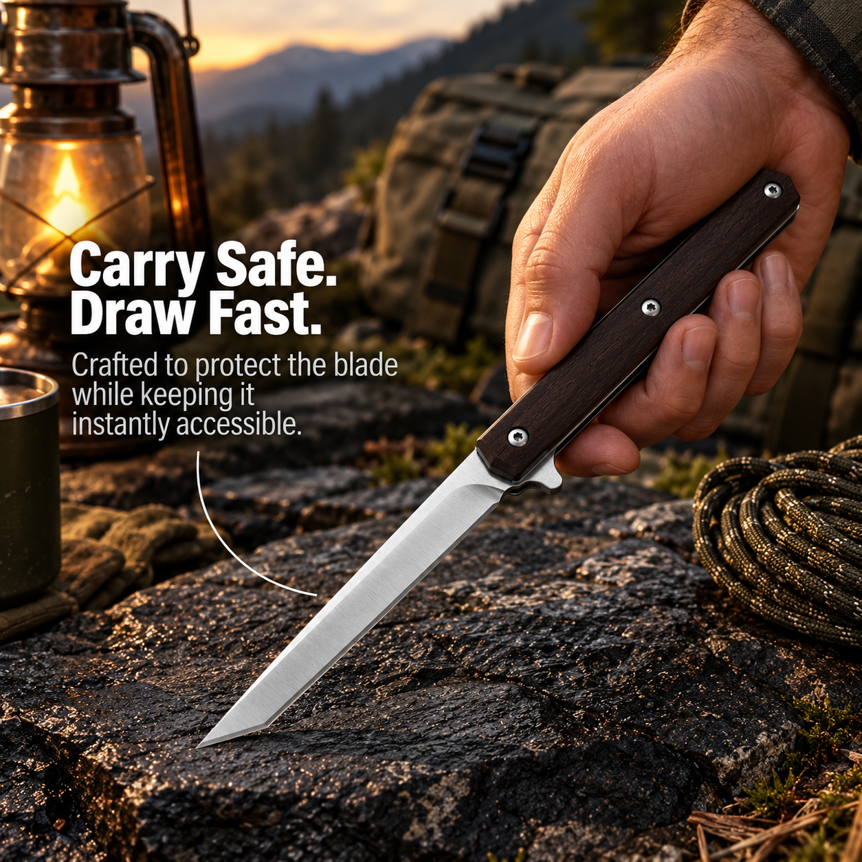 Bisonberg Premium Folding Pocket Knife Stainless Steel EDC Camping & Outdoor Knife