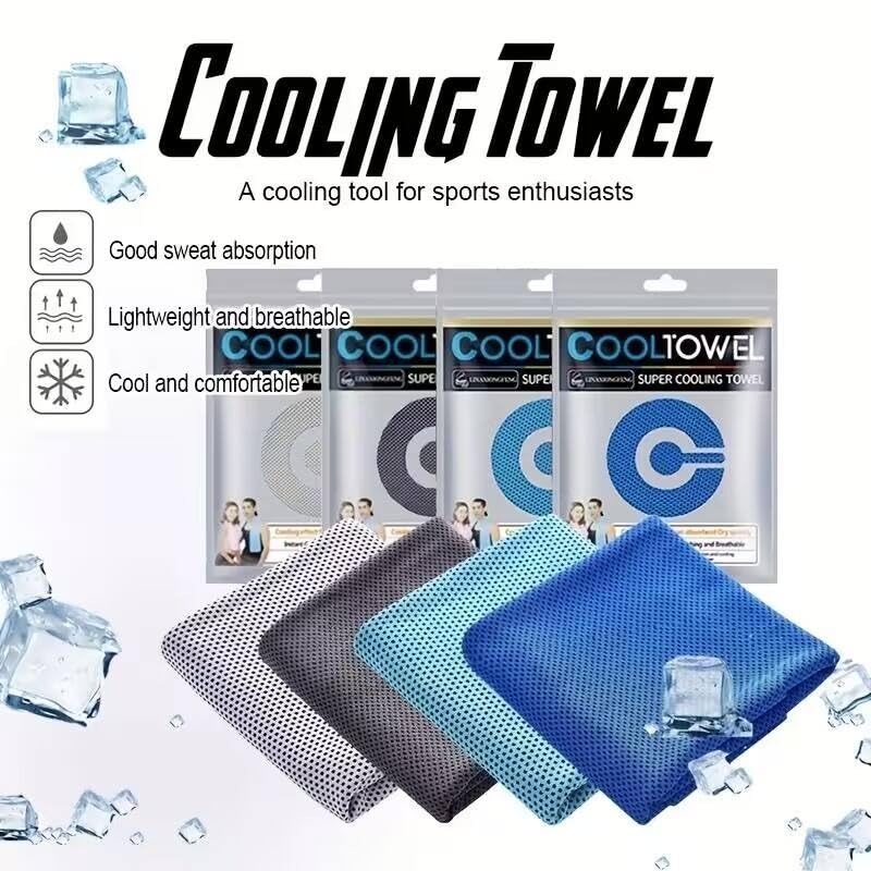 Cooling Towel - Microfiber Ice Sports Towel for Neck - Cool Cold Towel for Instant Cooling, for Yoga, Travel, Gym, Camping, Fitness, Running, Workout - Pack of 4 image 1
