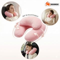 Ergonomic Memory Foam Travel Neck Pillow for Airplane, Car & Office – Soft U-Shape Cervical Support Cushion image 2