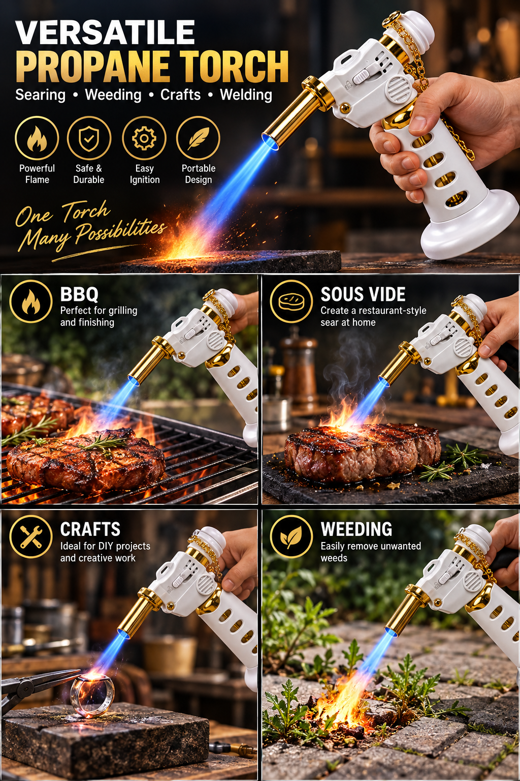 Bisonberg|Portable Mini- Butane Gas Torch ya Camping Blow Torch