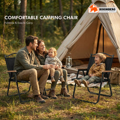 Foldable Camping Chair – Portable Outdoor Chair with Wooden Armrests image 5