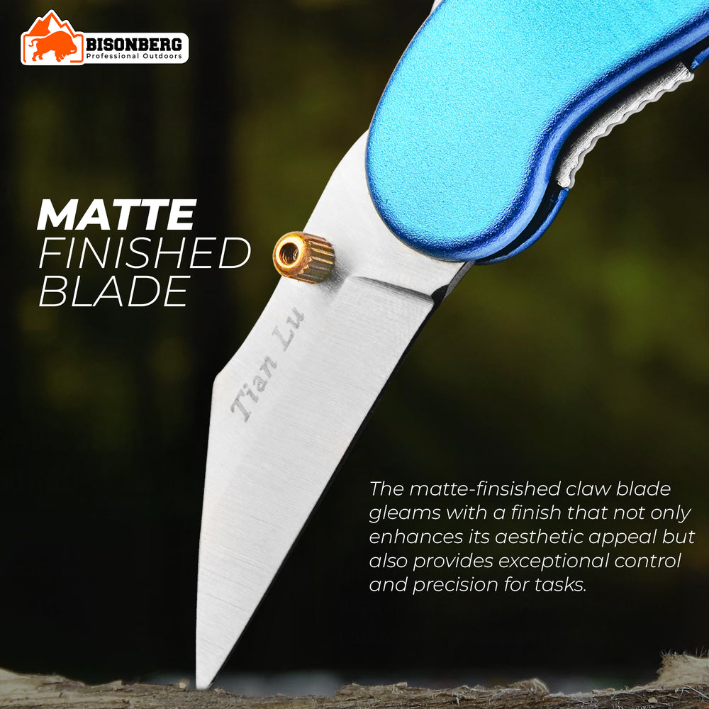 Mini Folding Utility Knife with Carabiner Clip – Compact Pocket Cutter with Stainless Steel Blade for Outdoor, Camping, and Everyday Use – Safety Lock, Lightweight, Blue" image 5