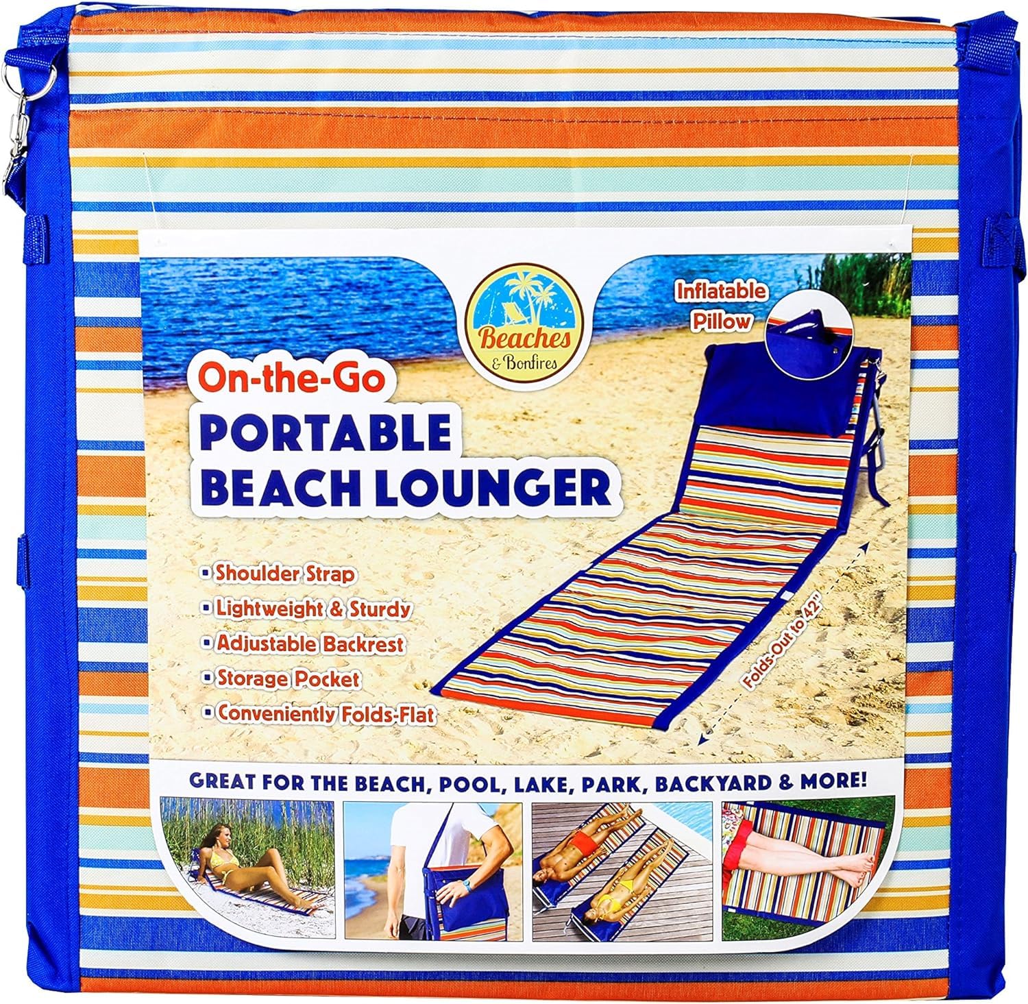 Portable Beach Mat Reclining Lounge Chair image 1