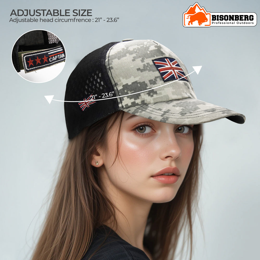 Bisonberg Digital Camo Union Jack Trucker Cap Military-Inspired Style with Patriotic Edge image 4