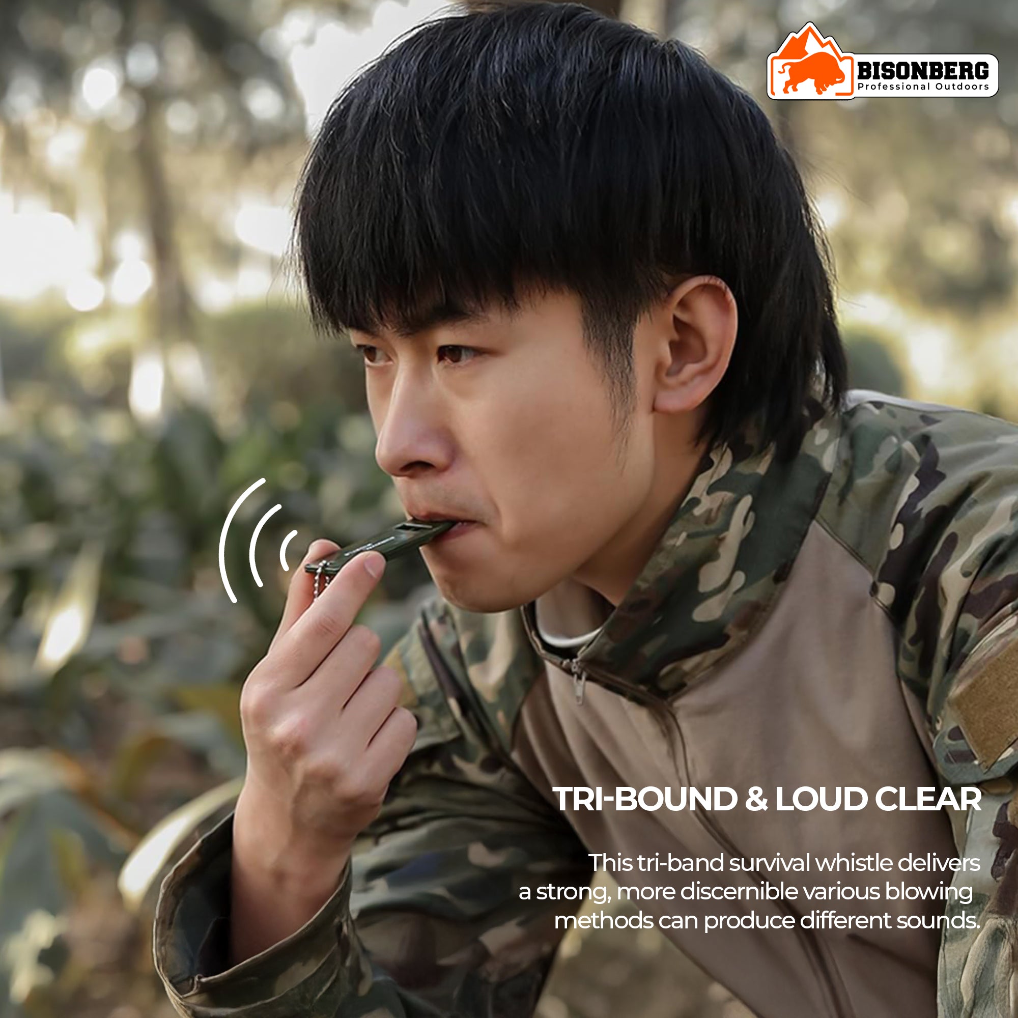 Whistle High Sound for Outdoor Survival with Chain, Three Tube High and MultiAudio Whistle, Emergency Whistle for Camping Hiking Adventure, Survival Gadgets - 1 pc image 5