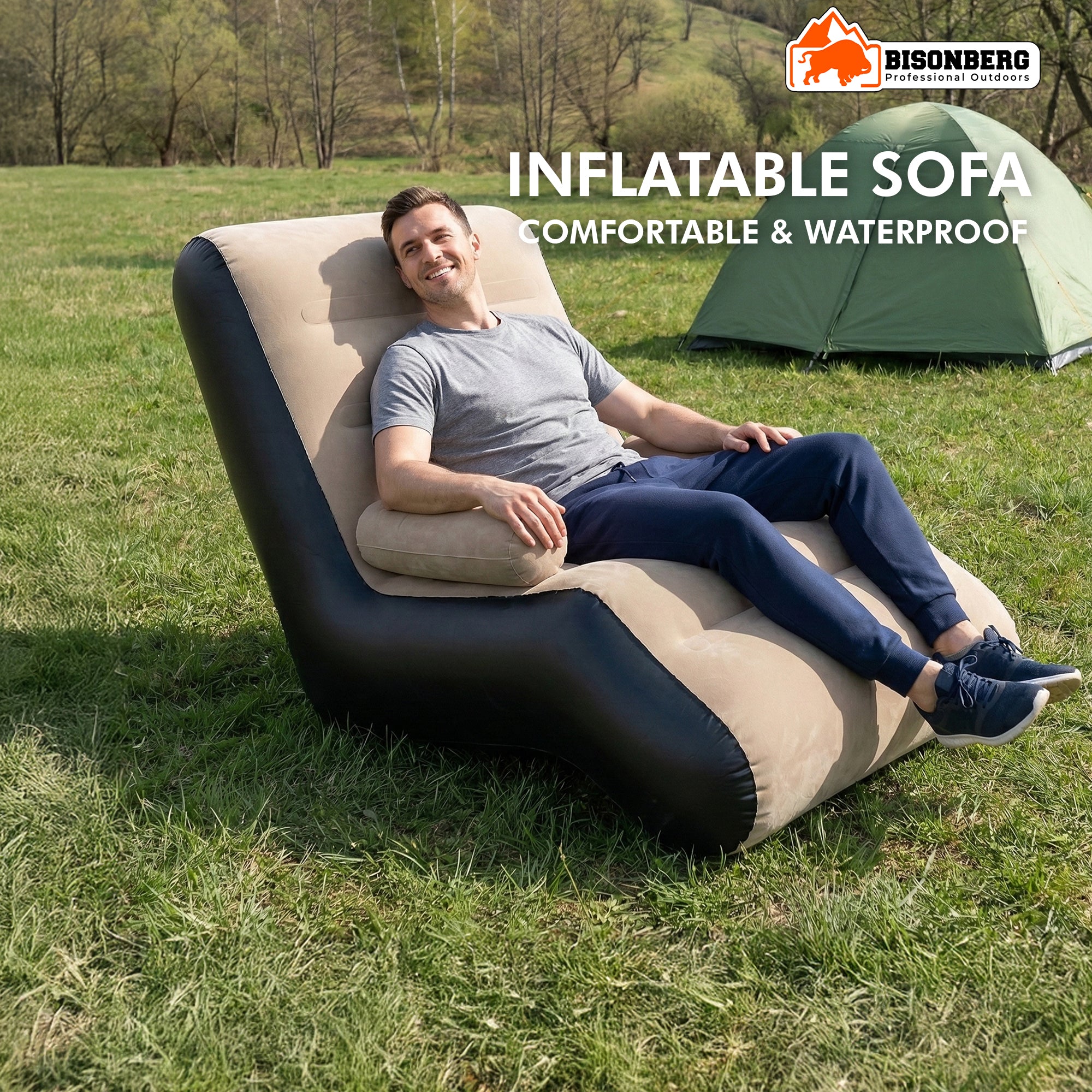 Inflatable Lounge Chair – Portable Comfortable Indoor & Outdoor Sofa image 1