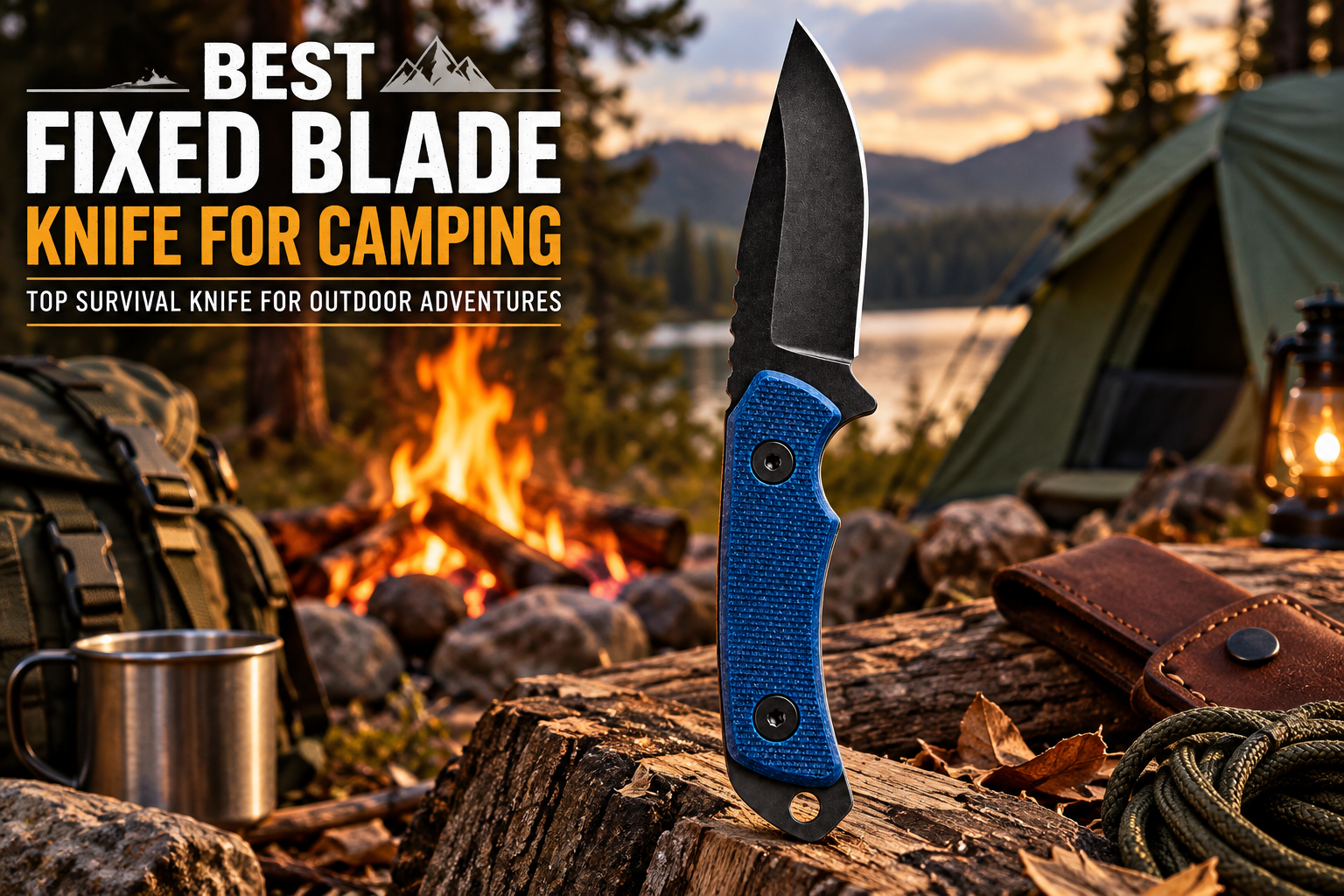 Bisonberg l Fixed Blade Refurbished  Knife  | Outdoor Camping,Hiking & Survival Knife