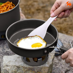 11 Pcs Camping Cookware Set, Mess Kit, Camping Accessories for Outdoor, Camping Utensils with Carry Bag, Camping Bowl Pot Pan Set - Nonstick Aluminum - for 3 People Without Kettle image 2