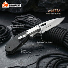 Stainless Steel Folding Pocket Knife – Outdoor Camping & Utility Tool image 1