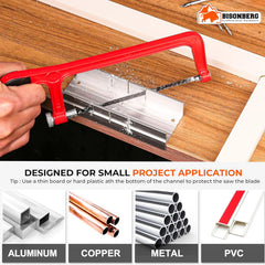 Bisonberg Heavy Duty Hand Saw, 10 inch Hacksaw Frame, Excellent Build Quality, Saw Blade Length 15cm Heavy Handle image 2