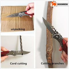 BISONBERG Kitchen Knife/Utility Knife for Kitchen Home Ideal for Portable -(with carabiner hook) image 3