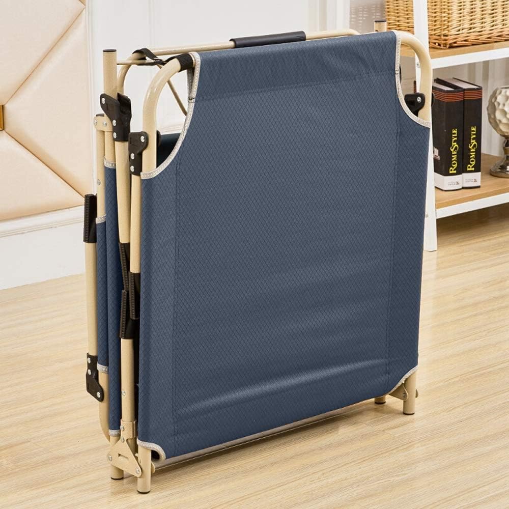 Portable Folding Bed Cot | Adjustable Recliner with Pillow | Multi Position Relax Folding Recliner Chair with Headrest for Camping Outdoor Activities - Alloy Steel, 193x28cm image 2