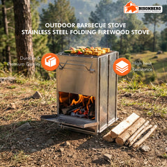 Stainless Steel Portable Camping Stove – Foldable Wood Burning Outdoor Cooker image 3