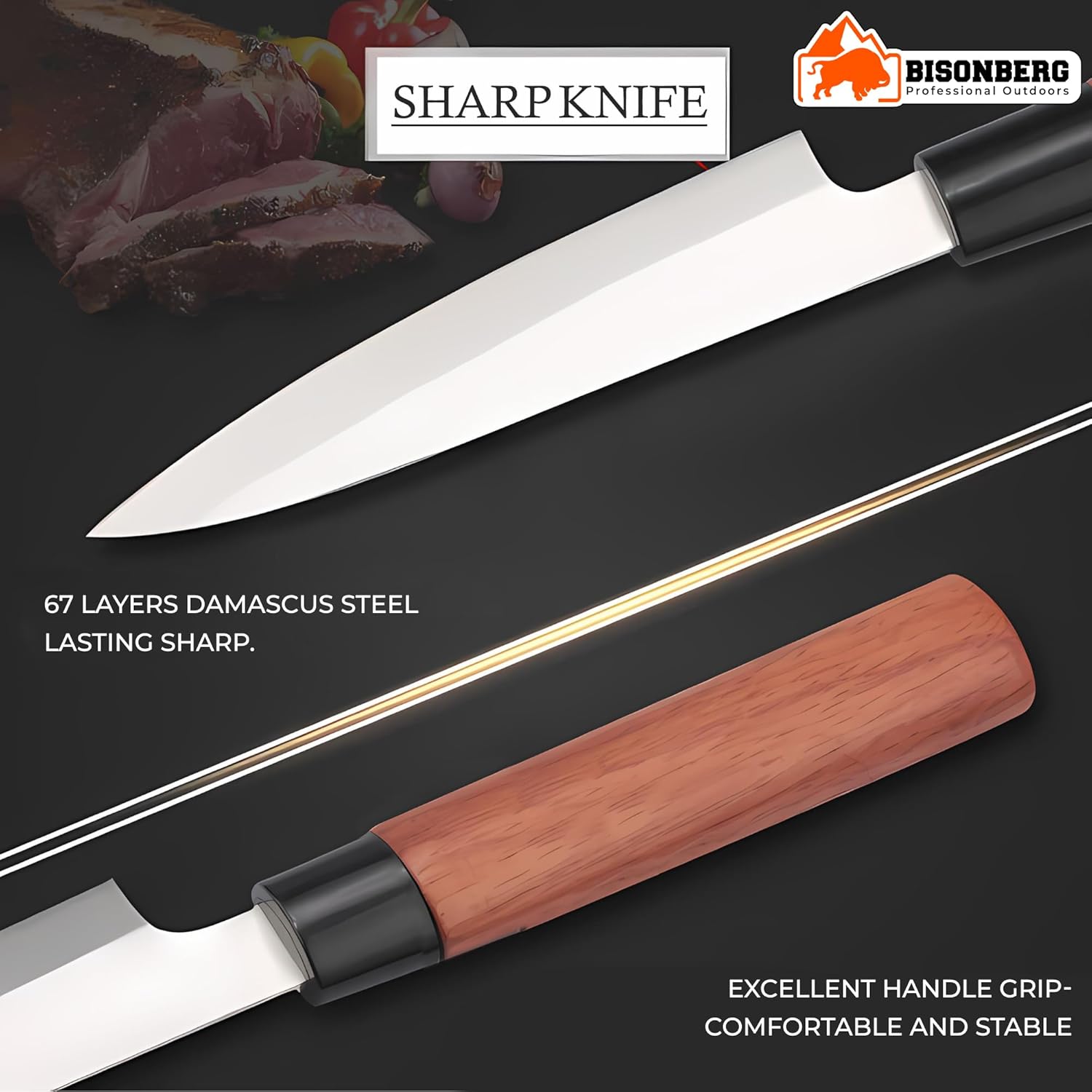 BISONBERG Kitchen Knife/Utility Knives for Kitchen Home & Office Use Ideal for Portable, Travel - Black image 4