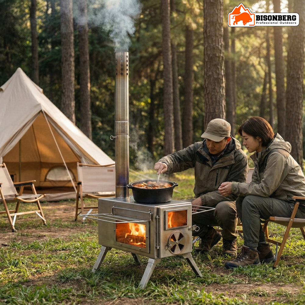Stainless Steel Camping Wood Stove – Portable Outdoor Tent Heater & Cooker image 6