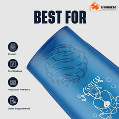 Bisonberg Protein Shaker Bottle with Blender Ball | Leak-Proof BPA-Free Gym & Travel Shaker for Protein, Pre-Workout & Supplements image 3