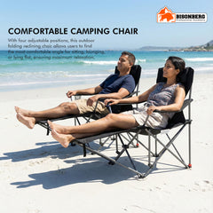 Reclining Camping Chair with Footrest – Portable Outdoor Lounge Seat image 2