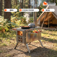 Stainless Steel Camping Wood Stove – Portable Outdoor Tent Heater & Cooker image 3