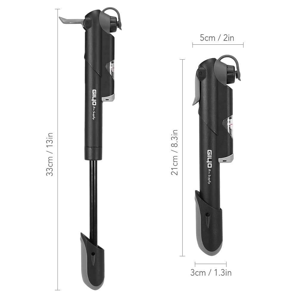 120 PSI High Pr ure Air Pump with Built-in Pr ure Gauge Fits for Presta & Schrader Valve image 6